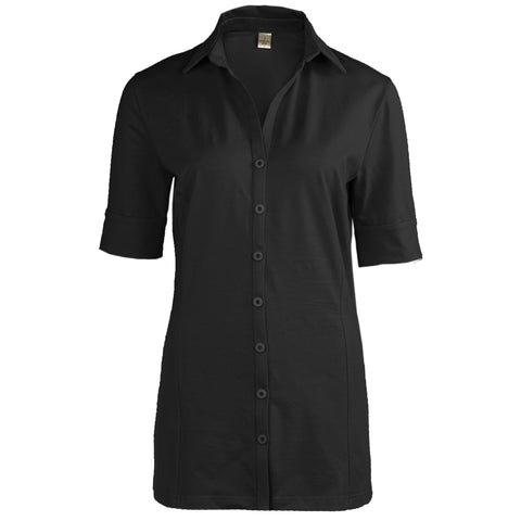 Longlady Blouse Daan Zwart, tall kleding voor lange vrouwen