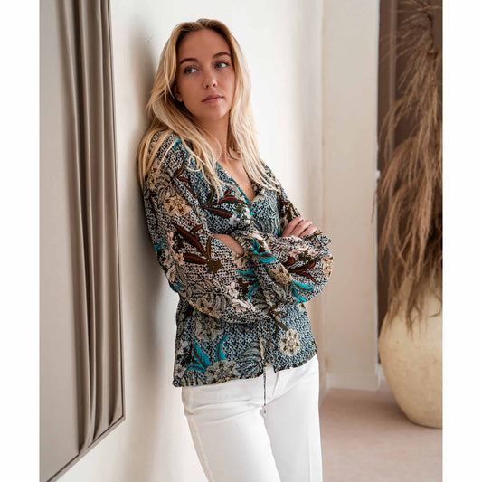 Longlady Blouse Dany Blauw | Tall