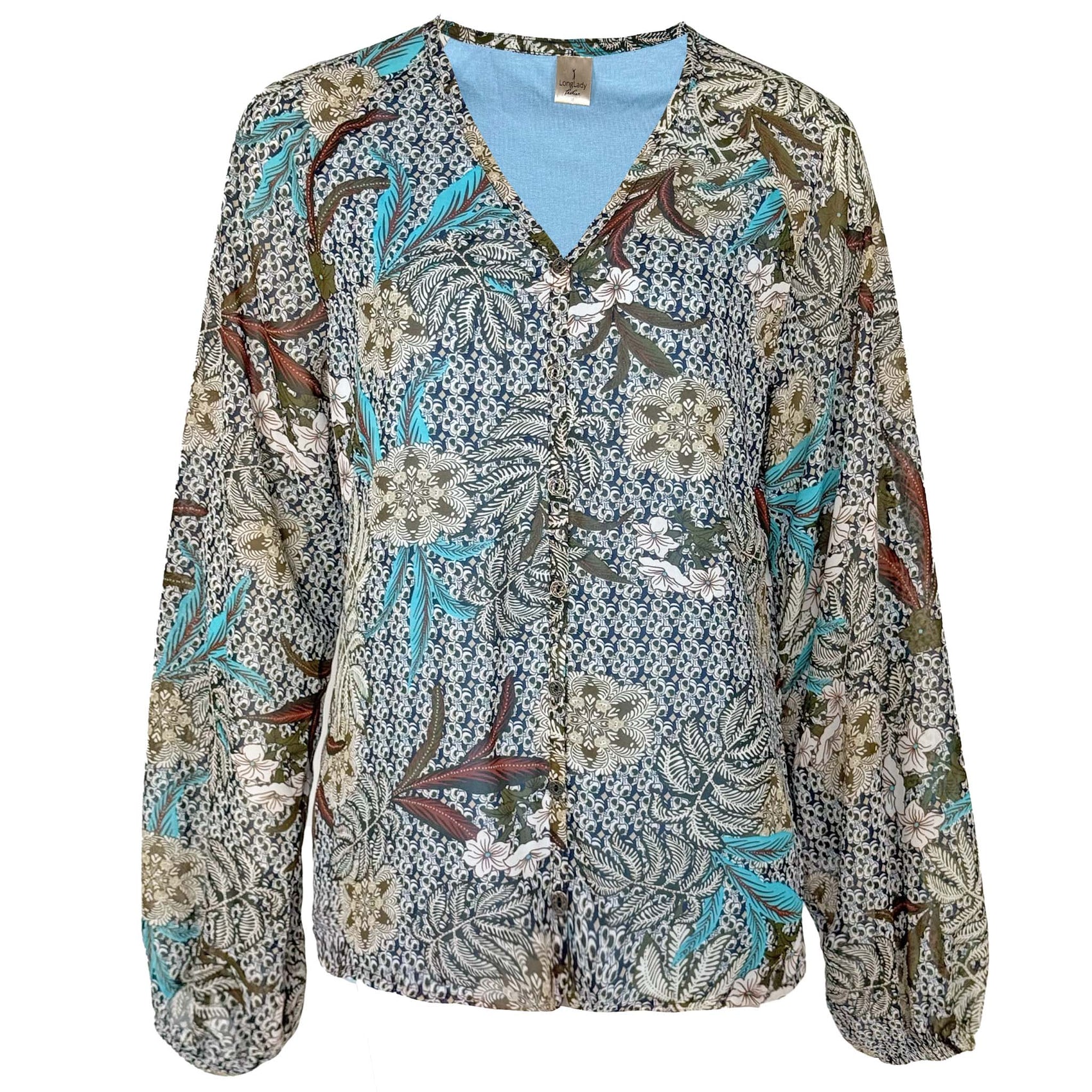 Tall Longlady Blouse Dany Blauw - lange vrouwen