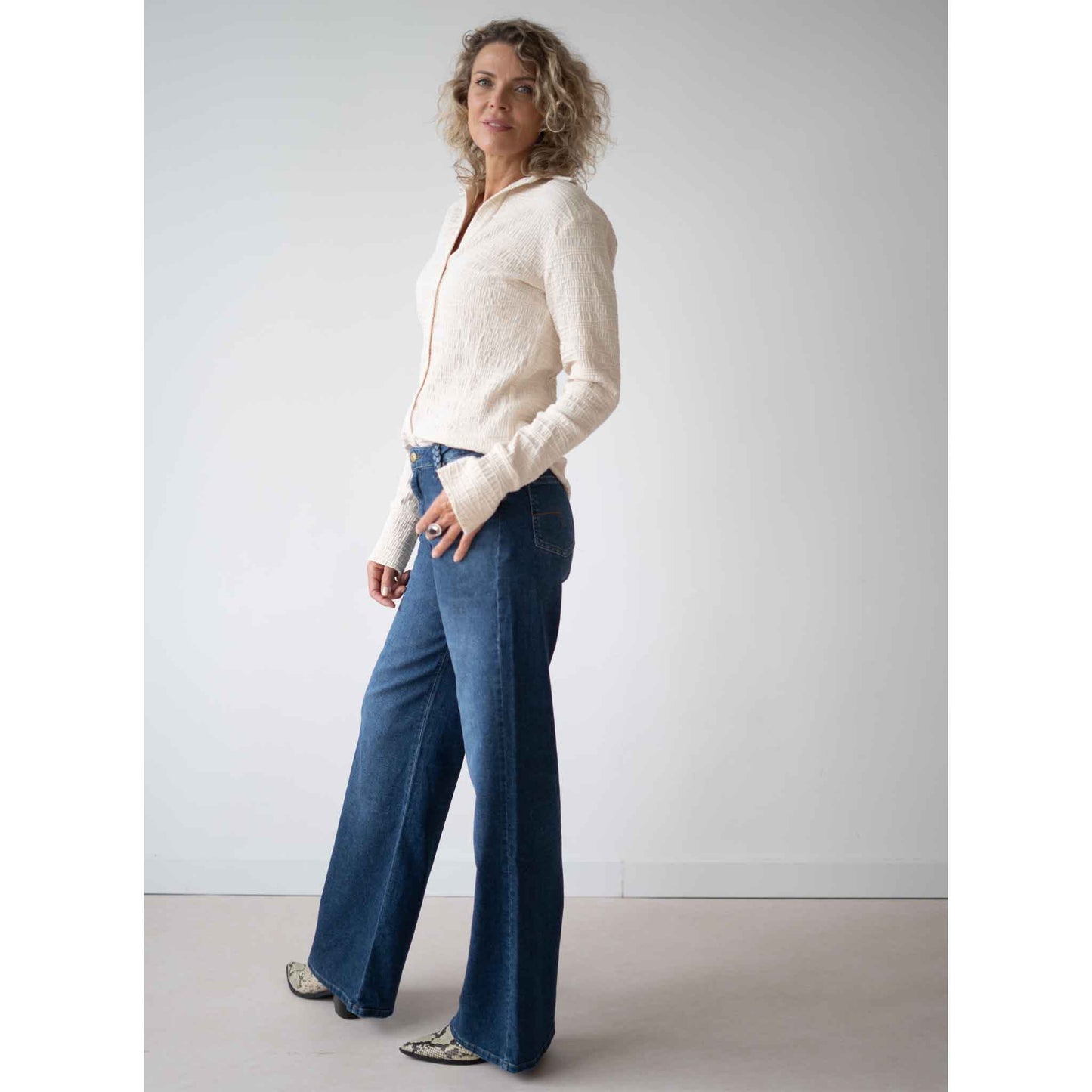 Longlady Blouse Darien Creme | Tall