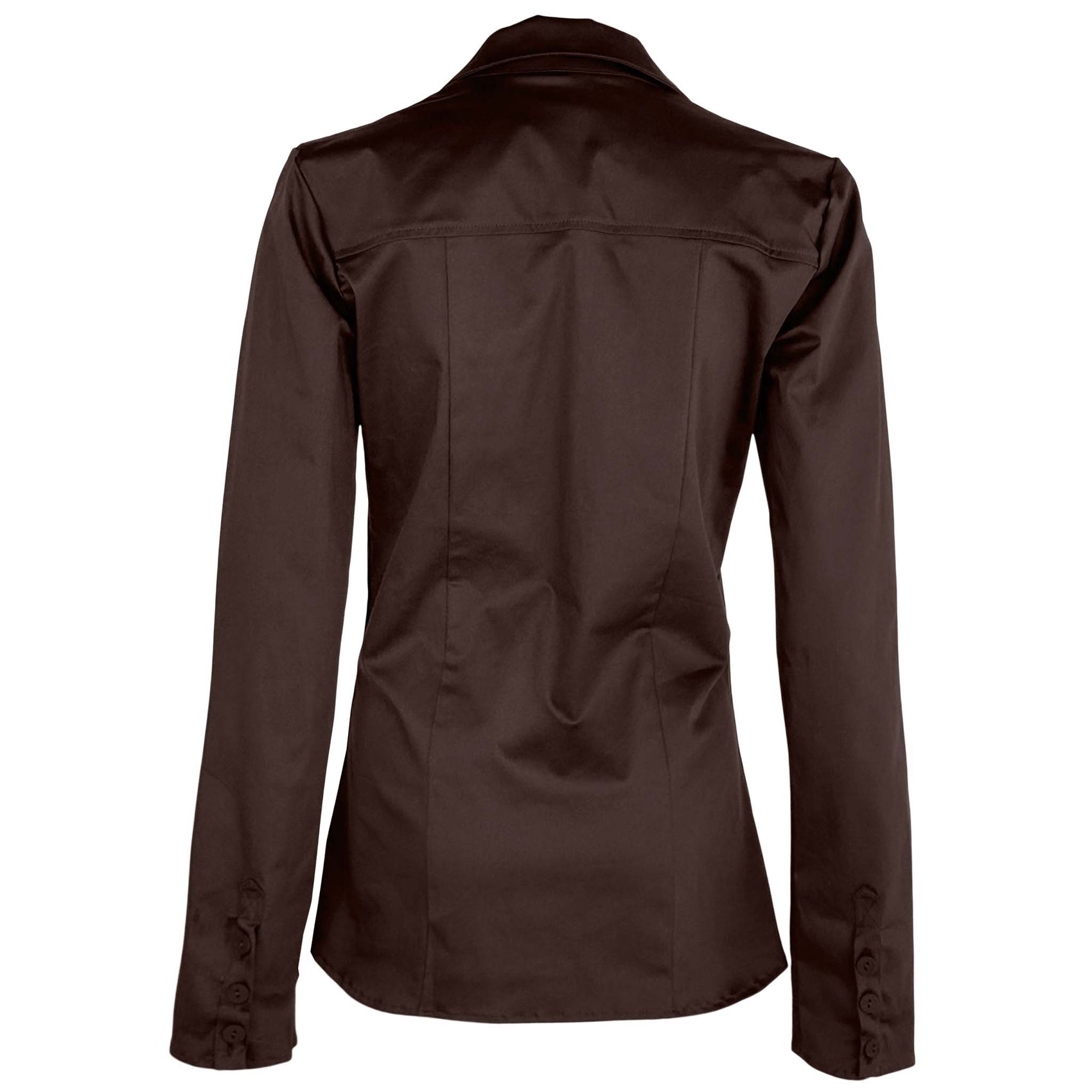 Longlady Blouse Dienne Donkerbruin, tall kleding voor lange dames, achteraanzicht