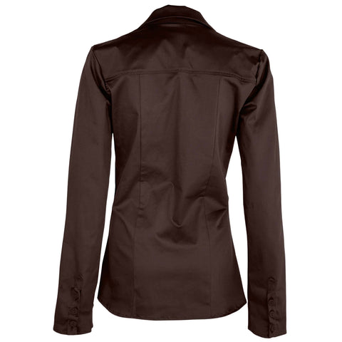 Longlady Blouse Dienne Donkerbruin, tall kleding voor lange dames, achteraanzicht