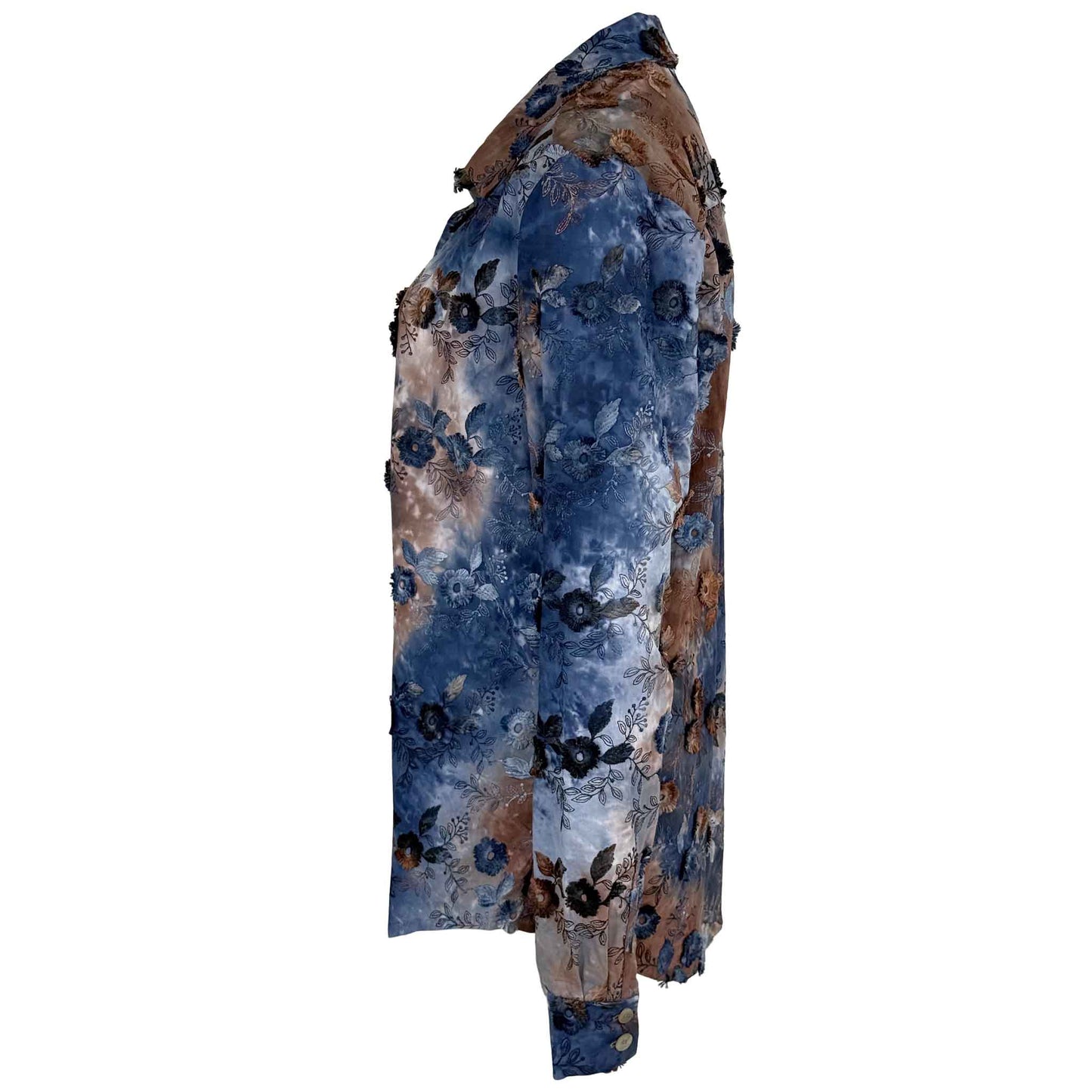 Longlady Blouse Dina Embroidery Blauw | Tall