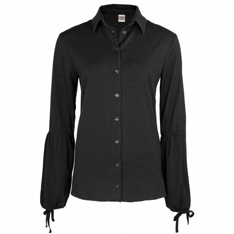 Longlady Blouse Doortje Zwart, tall kleding voor lange vrouwen
