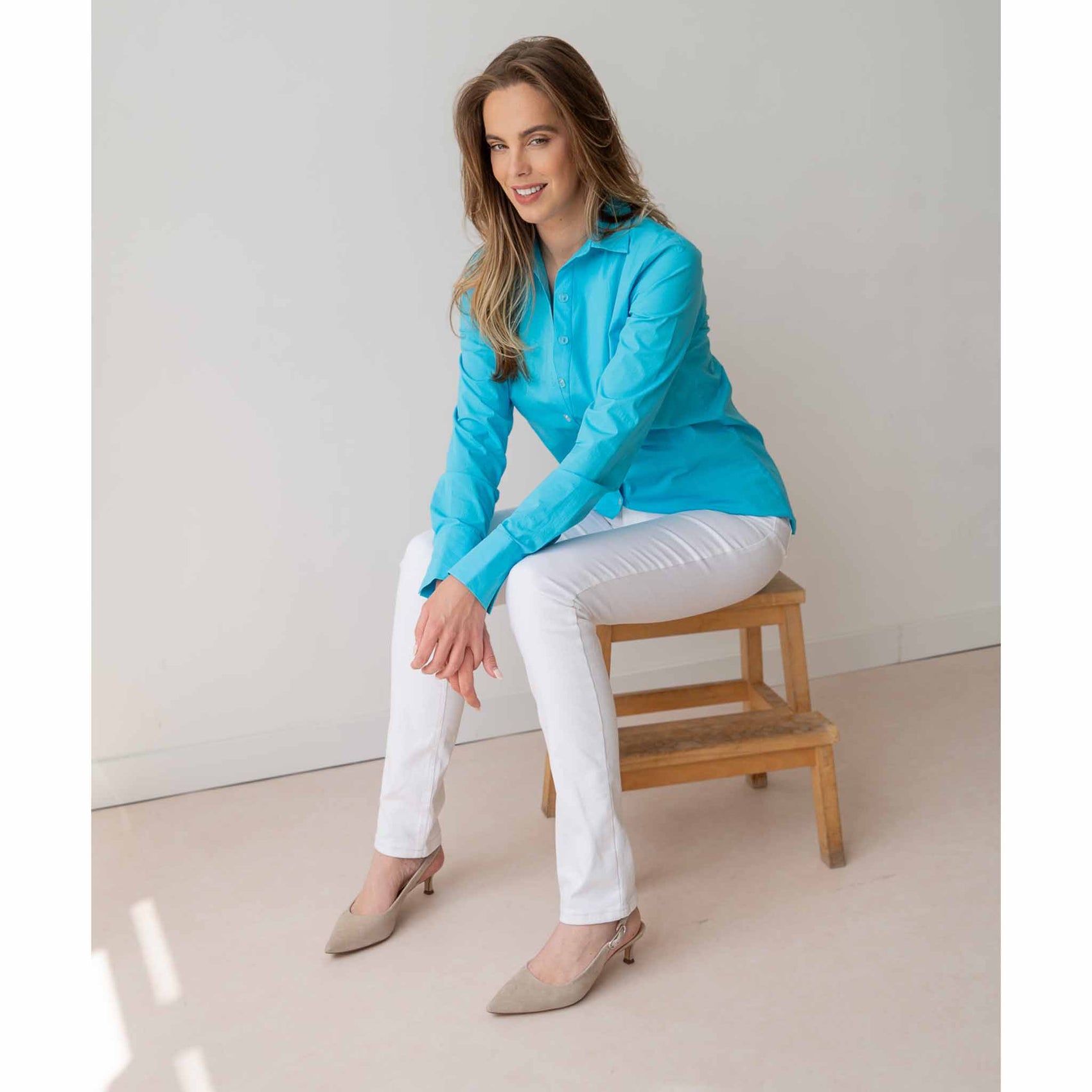 Longlady Blouse Dorande, tall kleding voor lange vrouwen, gedragen door model