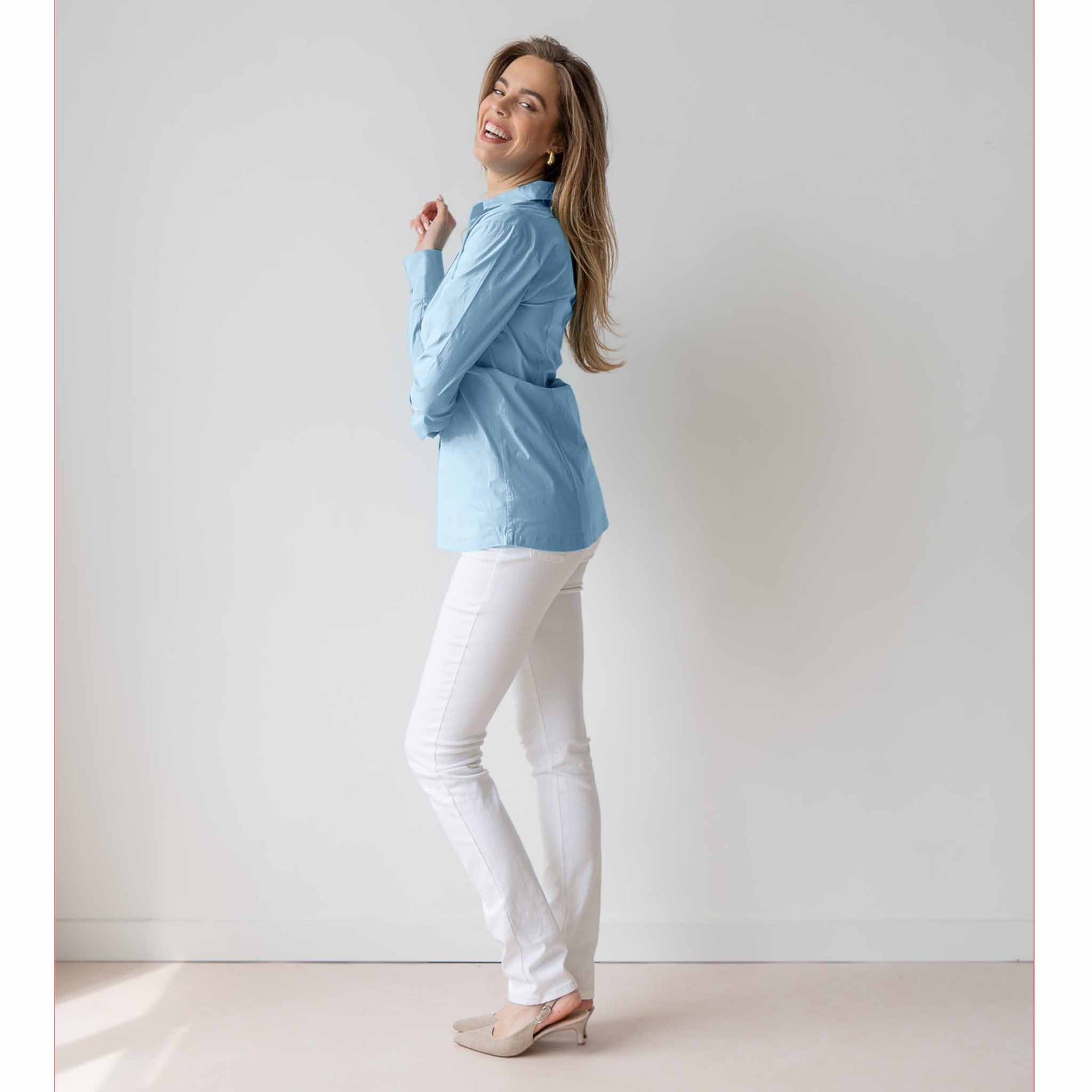 Longlady Blouse Dorande, tall kleding voor lange vrouwen, gedragen door model