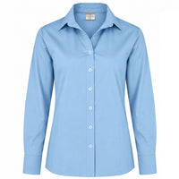 Longlady Blouse Dorande Lichtblauw, kleding voor lange vrouwen, voorzijde
