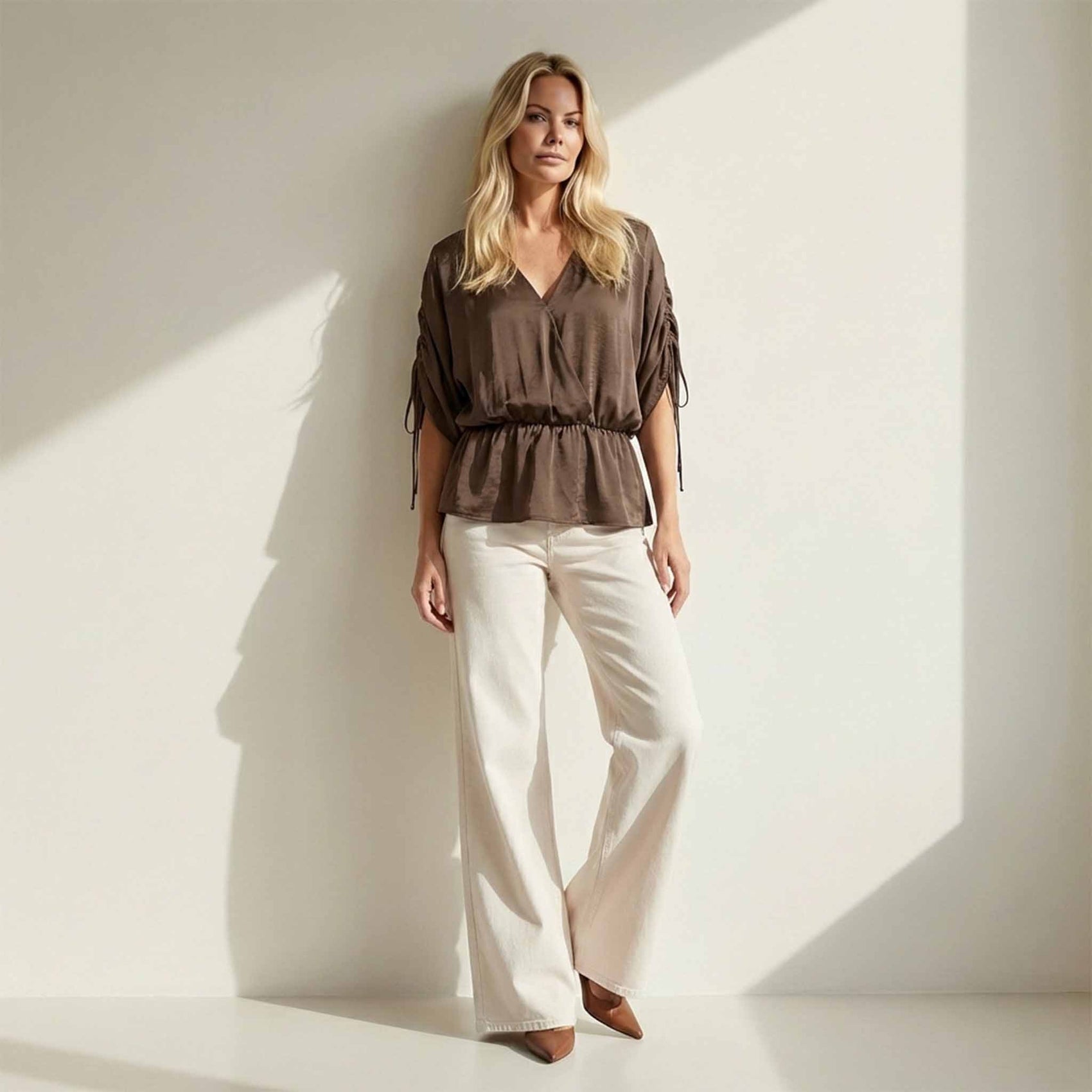 Longlady Bluse Odinne Dunkelbraun | Tall
