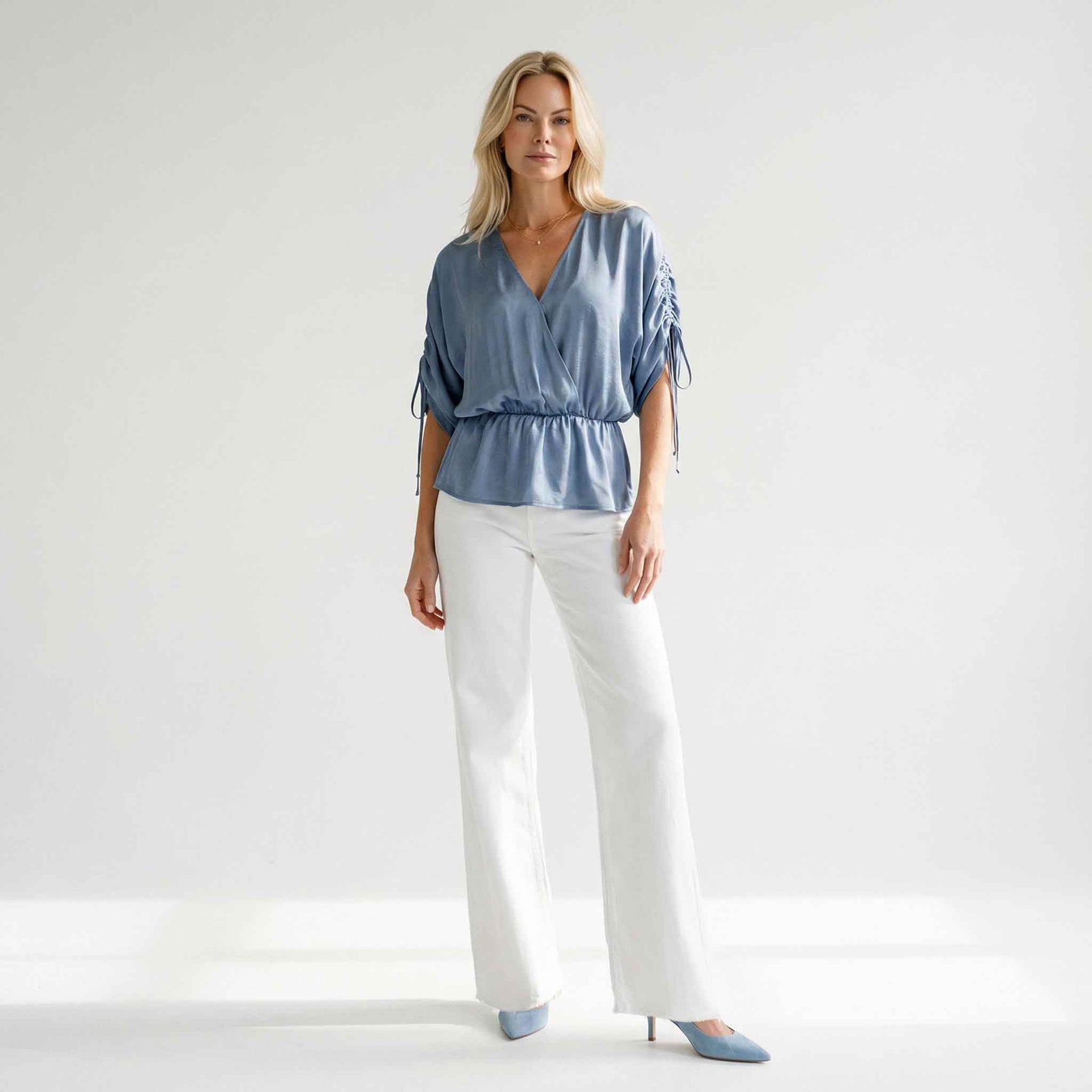 Longlady Bluse Odinne Blau | Tall