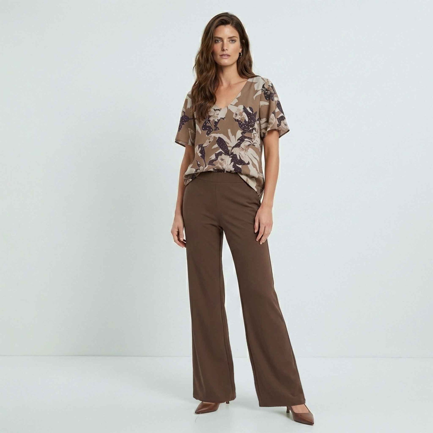 Longlady Bluse Tynka Braun | Tall