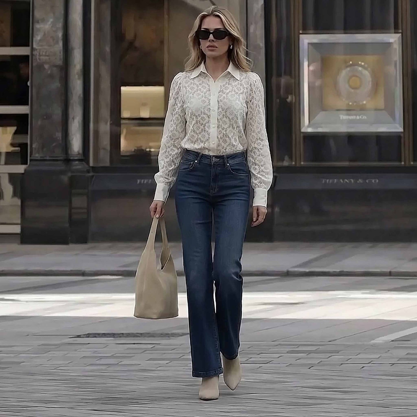 Mac Jeans Rich Palazzo Night Blue, tall jeans voor lange vrouwen