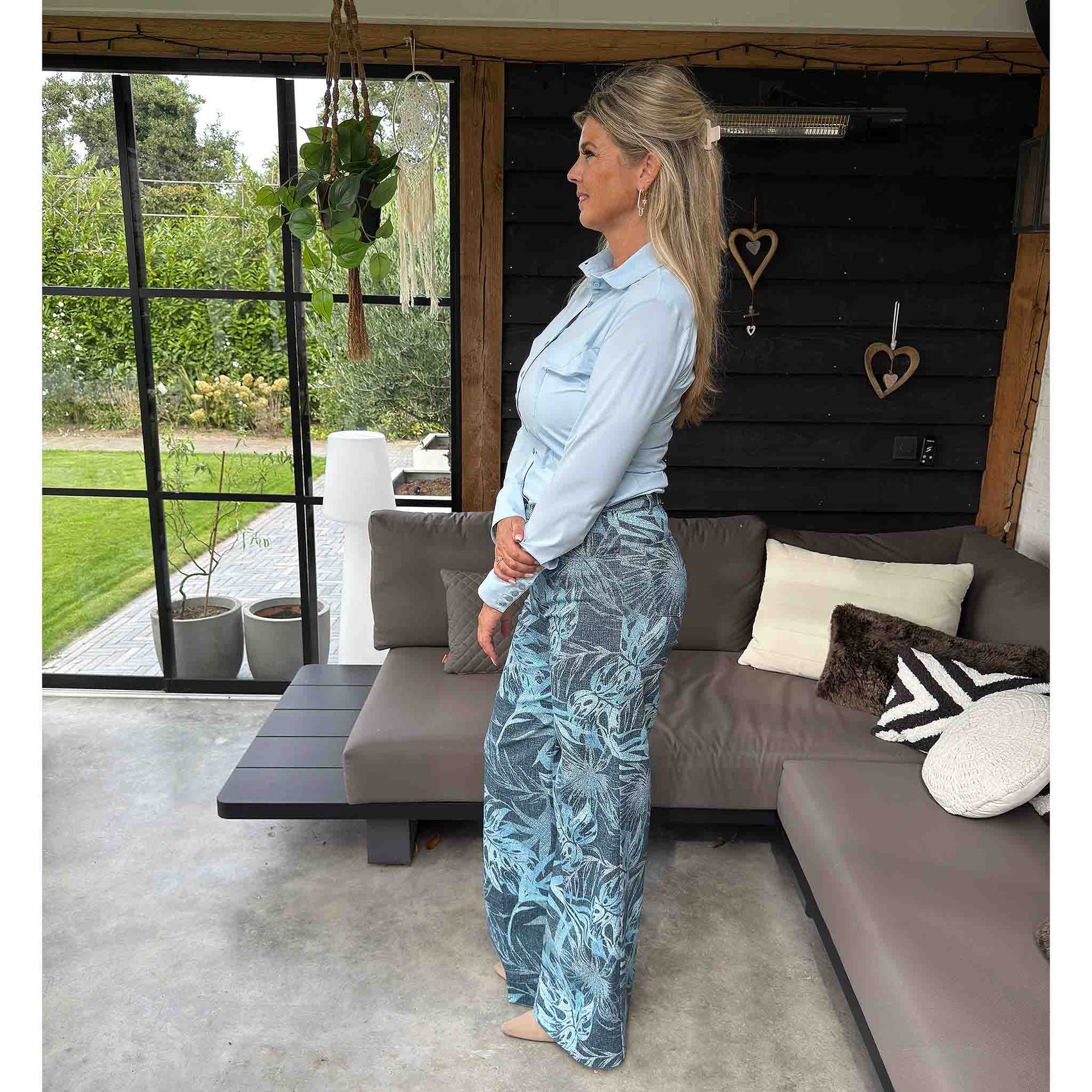 Only-M Blouse Sporty Lichtblauw, tall kleding voor lange vrouwen