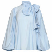 Smashed Lemon Blouse Lichtblauw – voorzijde – lange dames mode