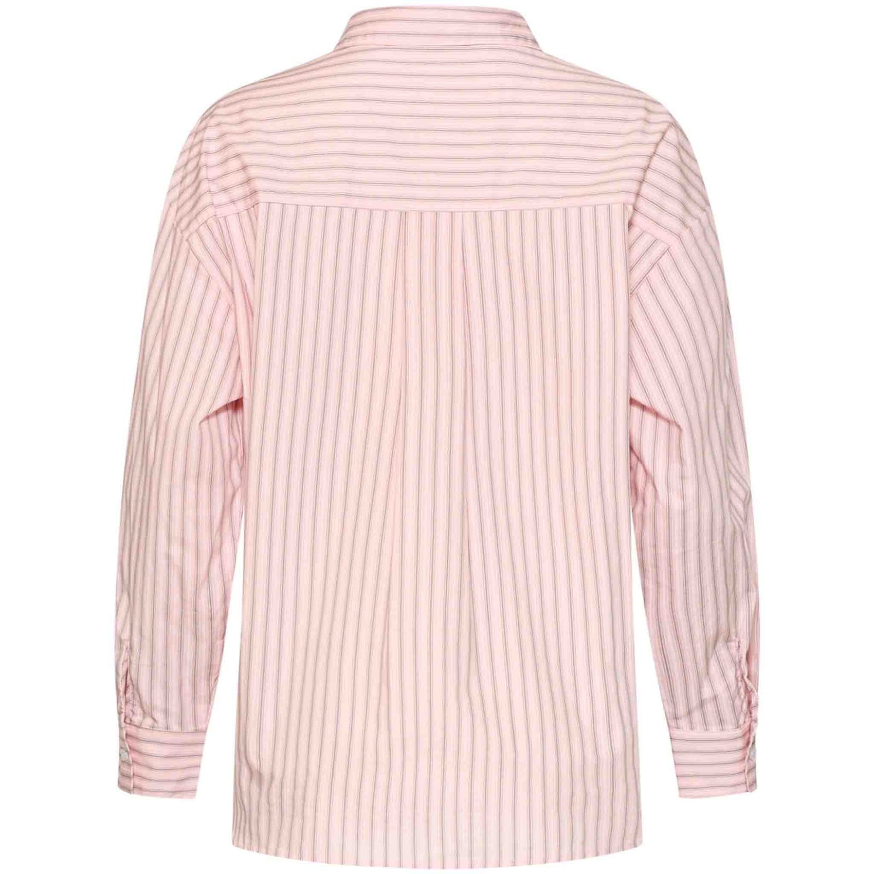 Smashed Lemon Blouse Streep Lichtroze – achterkant – LongLady lange dames mode