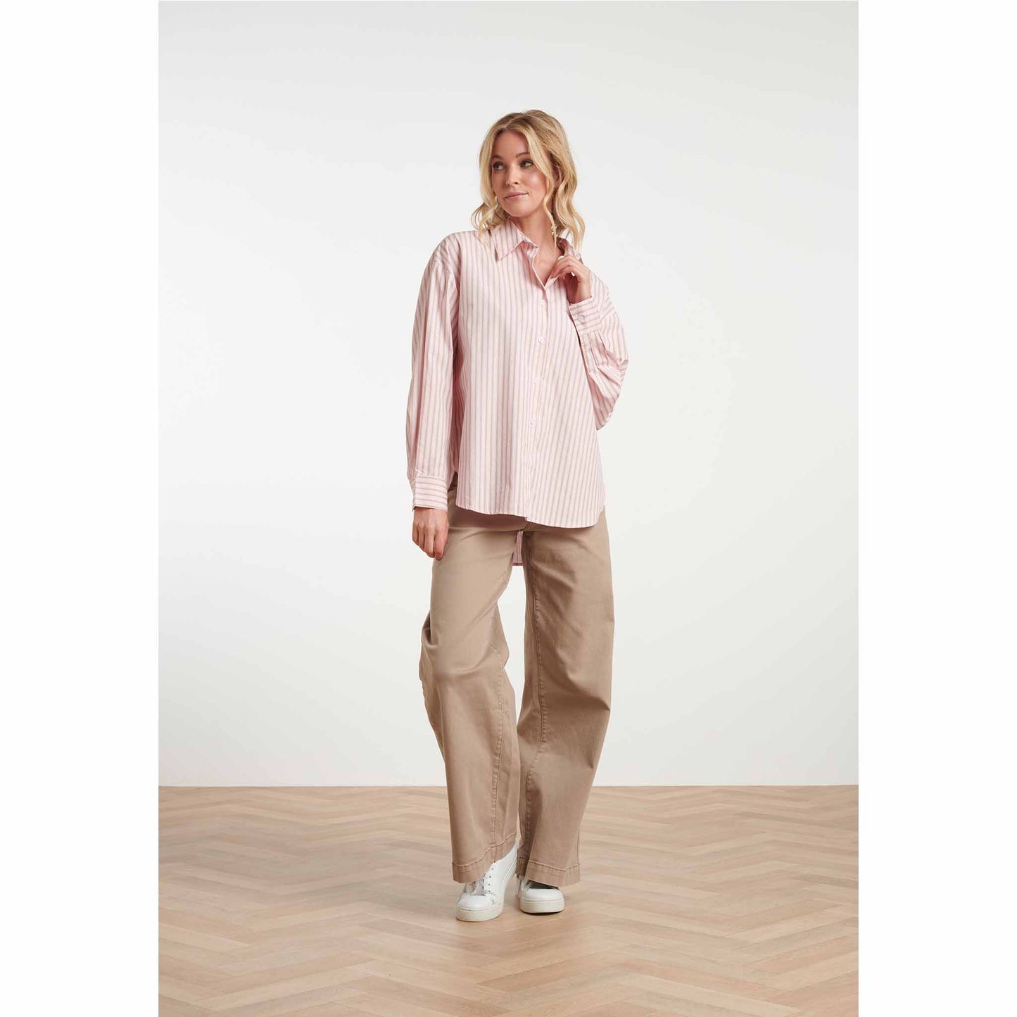 Smashed Lemon Blouse Streep Lichtroze | Tall