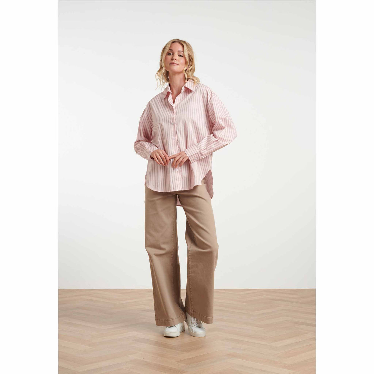 Smashed Lemon Blouse Streep Lichtroze | Tall
