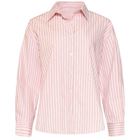 Smashed Lemon Blouse Streep Lichtroze – voorzijde – lange dames mode