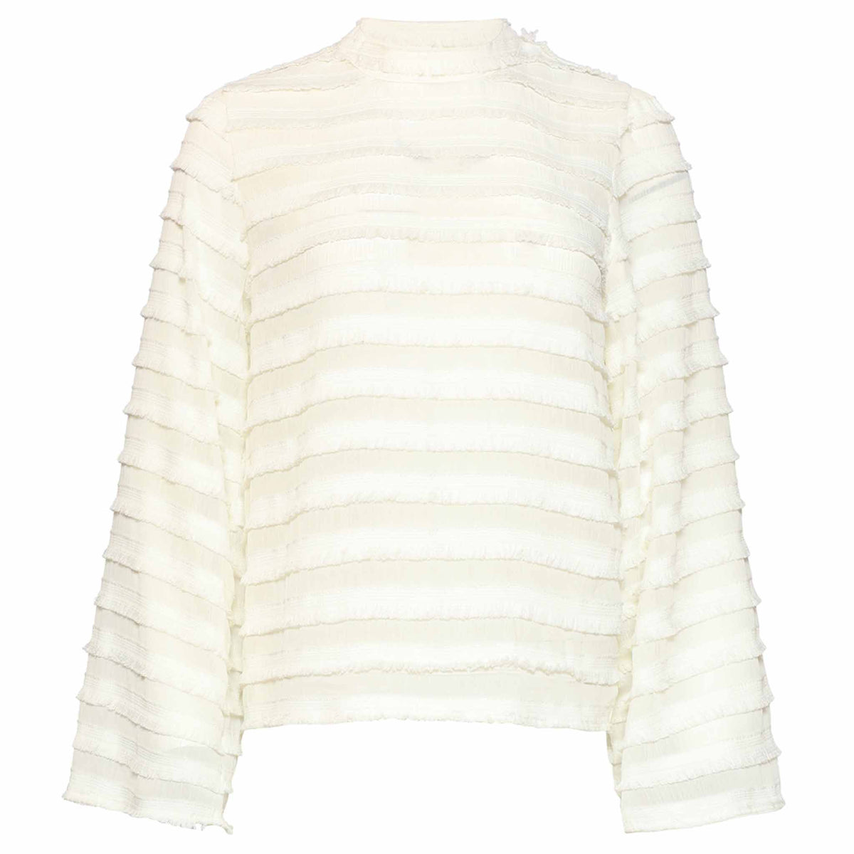 Smashed Lemon Blouse Fringe Offwhite – voorkant – LongLady kleding voor lange dames