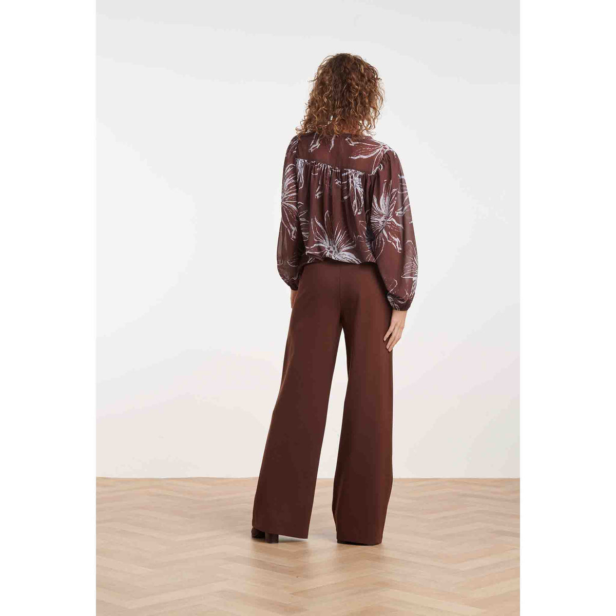 Smashed Lemon Blouse Bruin Lichtblauw | Tall