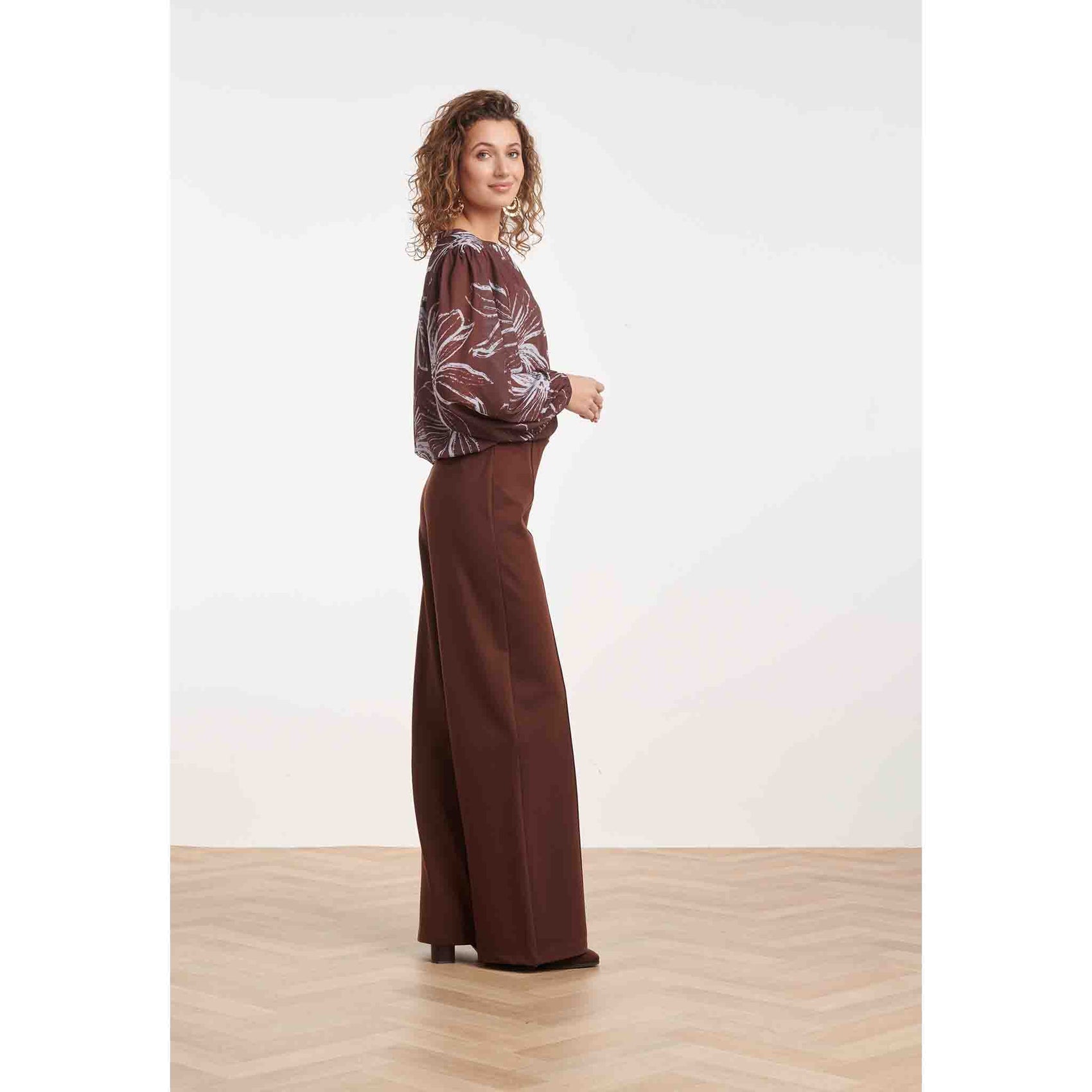 Smashed Lemon Blouse Bruin Lichtblauw | Tall
