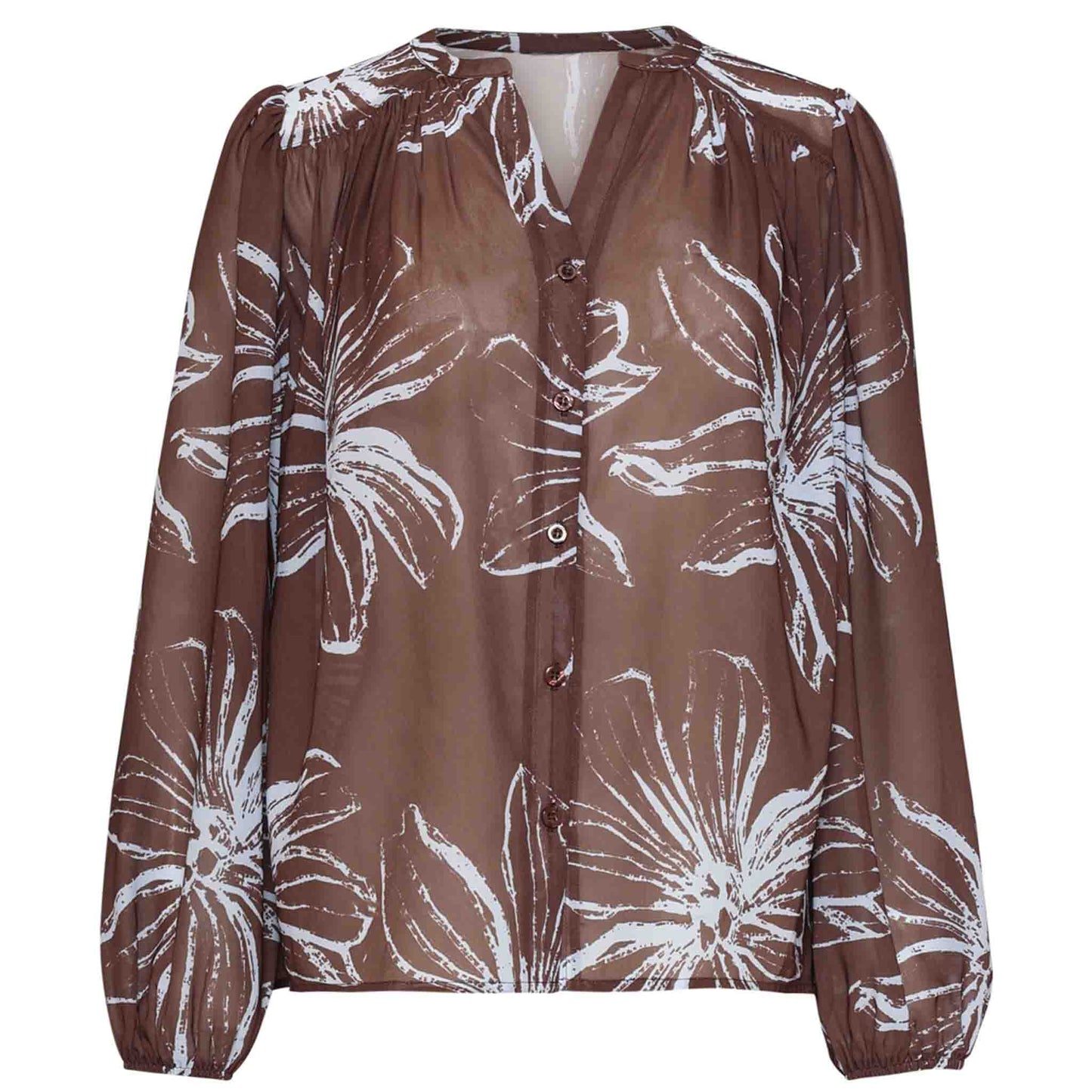 Smashed Lemon Blouse Bruin Lichtblauw | Tall