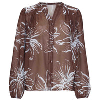 Smashed Lemon Blouse Bruin Lichtblauw | Tall
