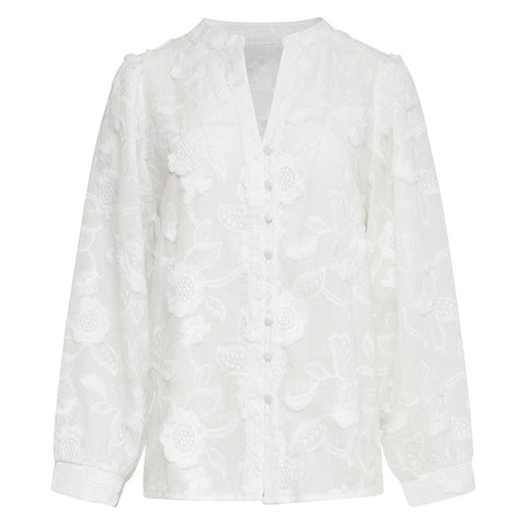 Smashed Lemon Blouse Wit Embroidery | Tall