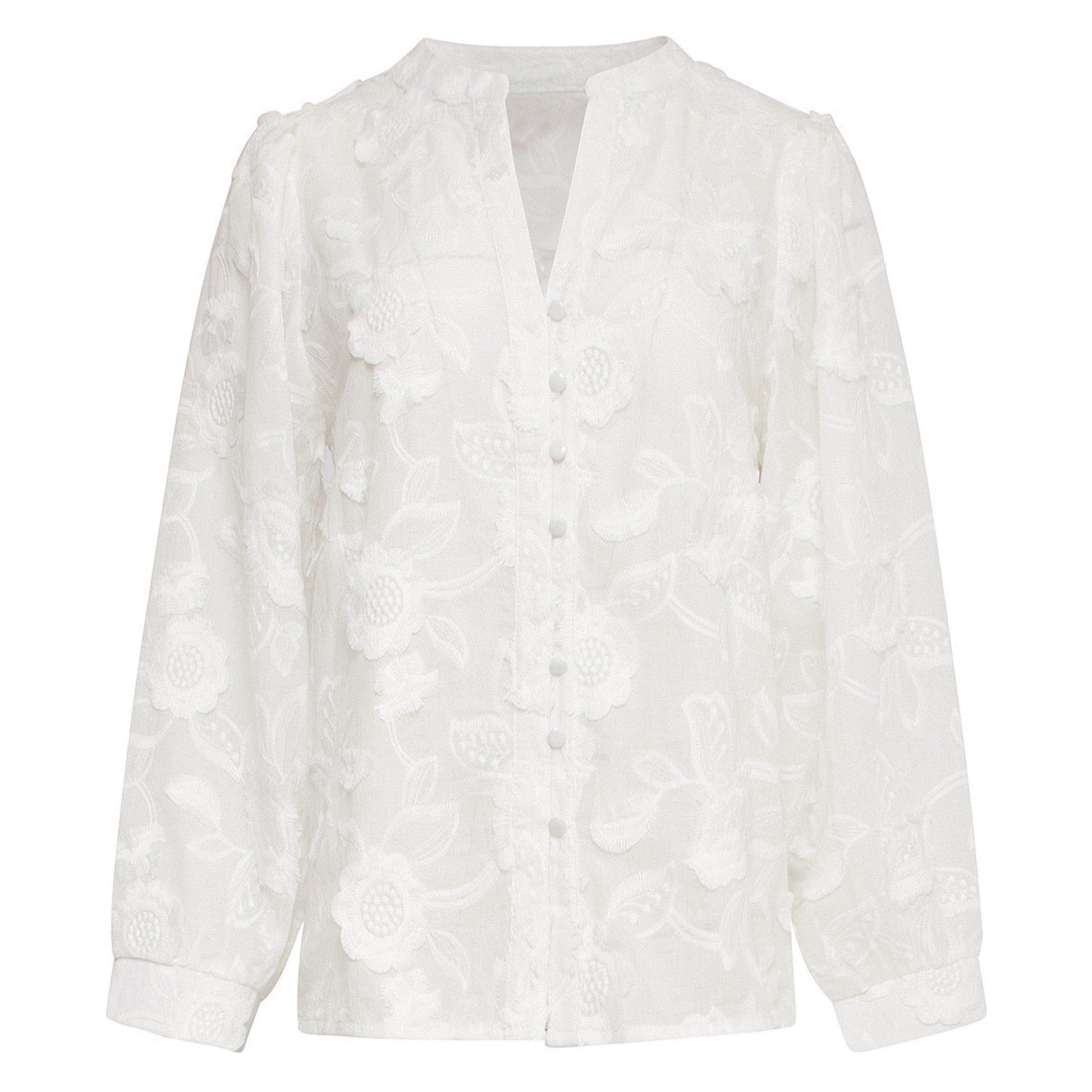 Tall Smashed Lemon Blouse Wit Embroidery - lange vrouwen