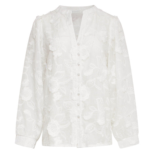Tall Smashed Lemon Blouse White Embroidery - tall women