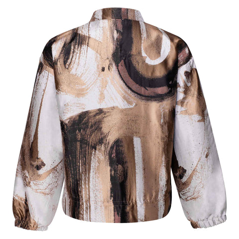 Kimara Bomber Clay Jacquard, tall kleding voor lange dames, achteraanzicht