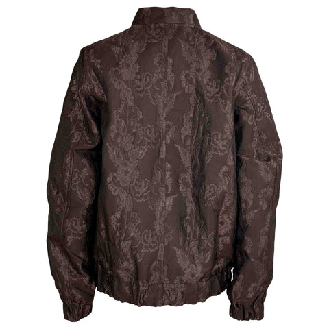 Longlady Bomber Mindie Jacquard Bruin, tall kleding voor lange dames, achteraanzicht