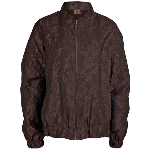 Longlady Bomber Mindie Jacquard Bruin, tall kleding voor lange vrouwen