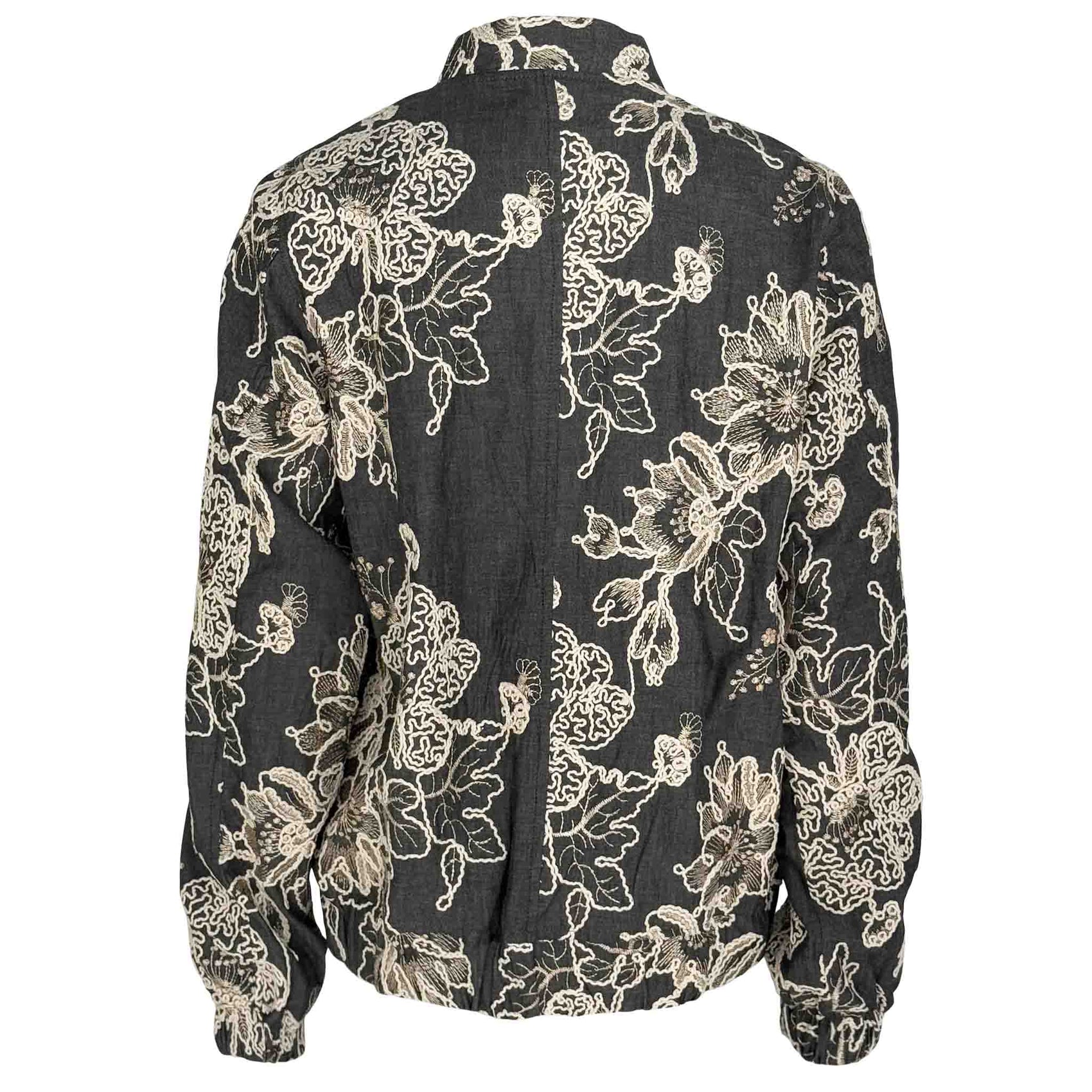 Longlady Bomber Mindie Embroidery Offwhite, tall kleding voor lange dames, achteraanzicht