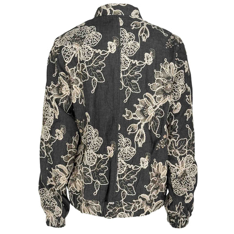 Longlady Bomber Mindie Embroidery Offwhite, tall kleding voor lange dames, achteraanzicht