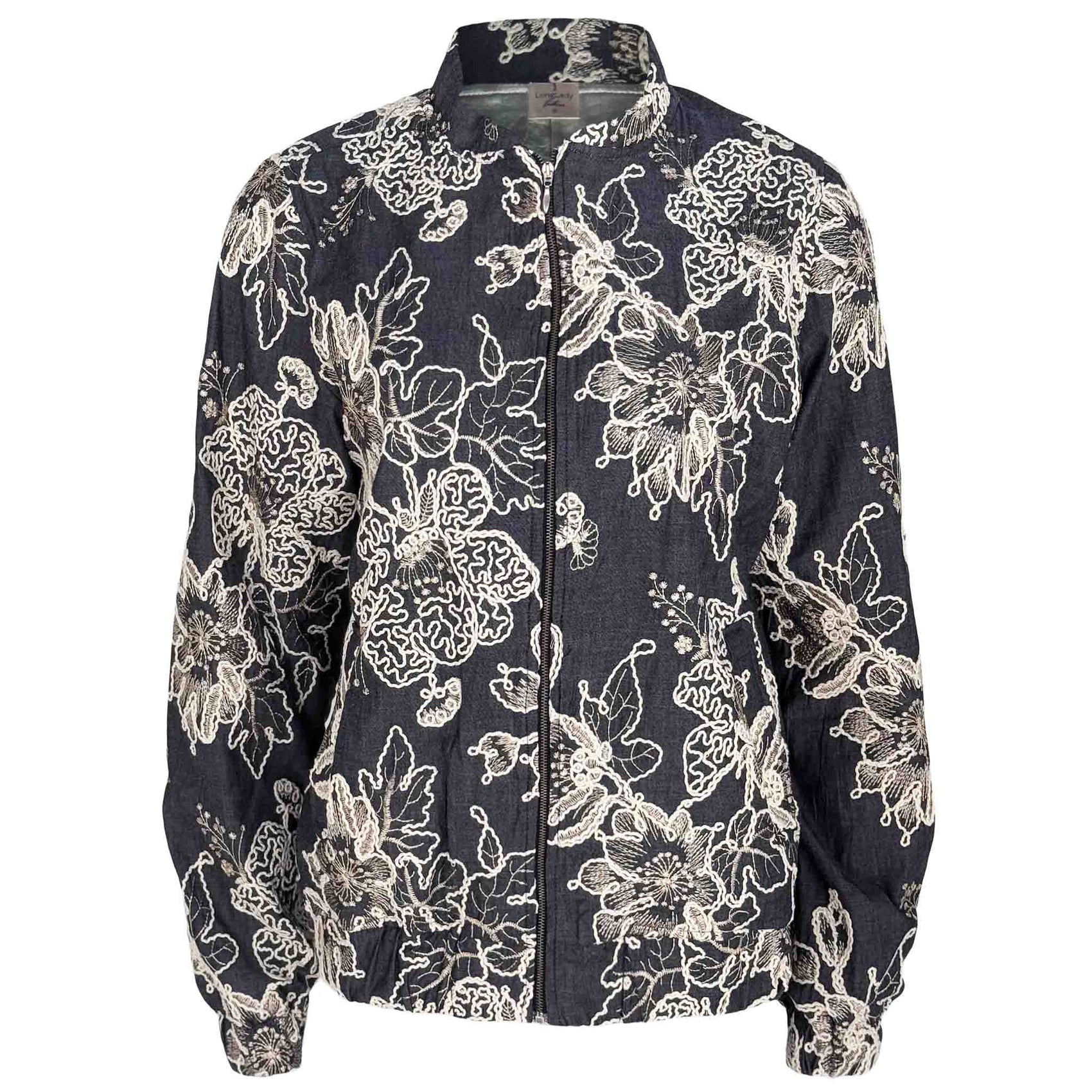 Longlady Bomber Mindie Embroidery Offwhite | Tall