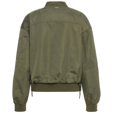 Manisa Bomberjack Khaki, tall kleding voor lange dames, achteraanzicht