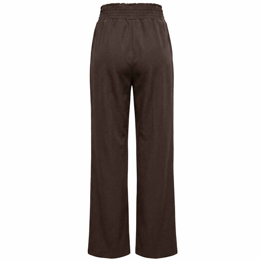 Tall Only-M Broek Wijd Smock Bruin | achterzijde | lange vrouwen 