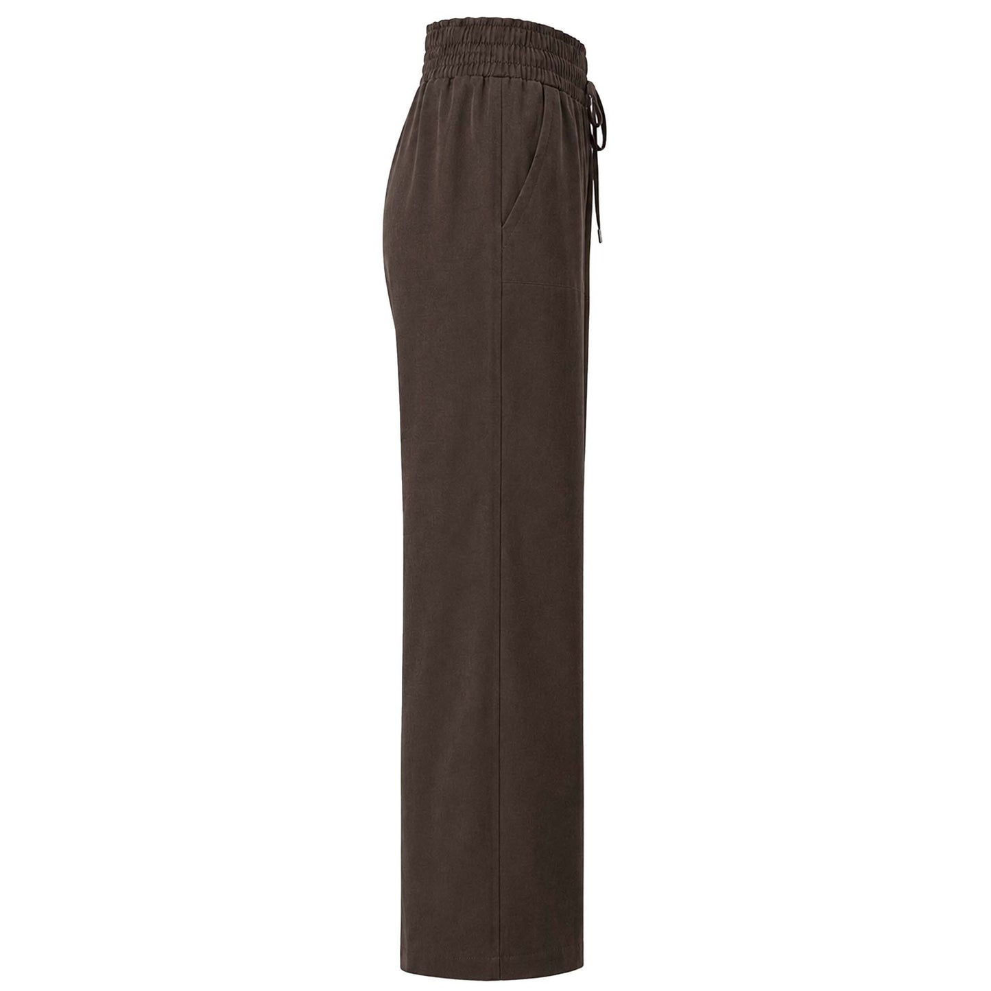 Tall Only-M Broek Wijd Smock Bruin | zijaanzicht | lange dames 