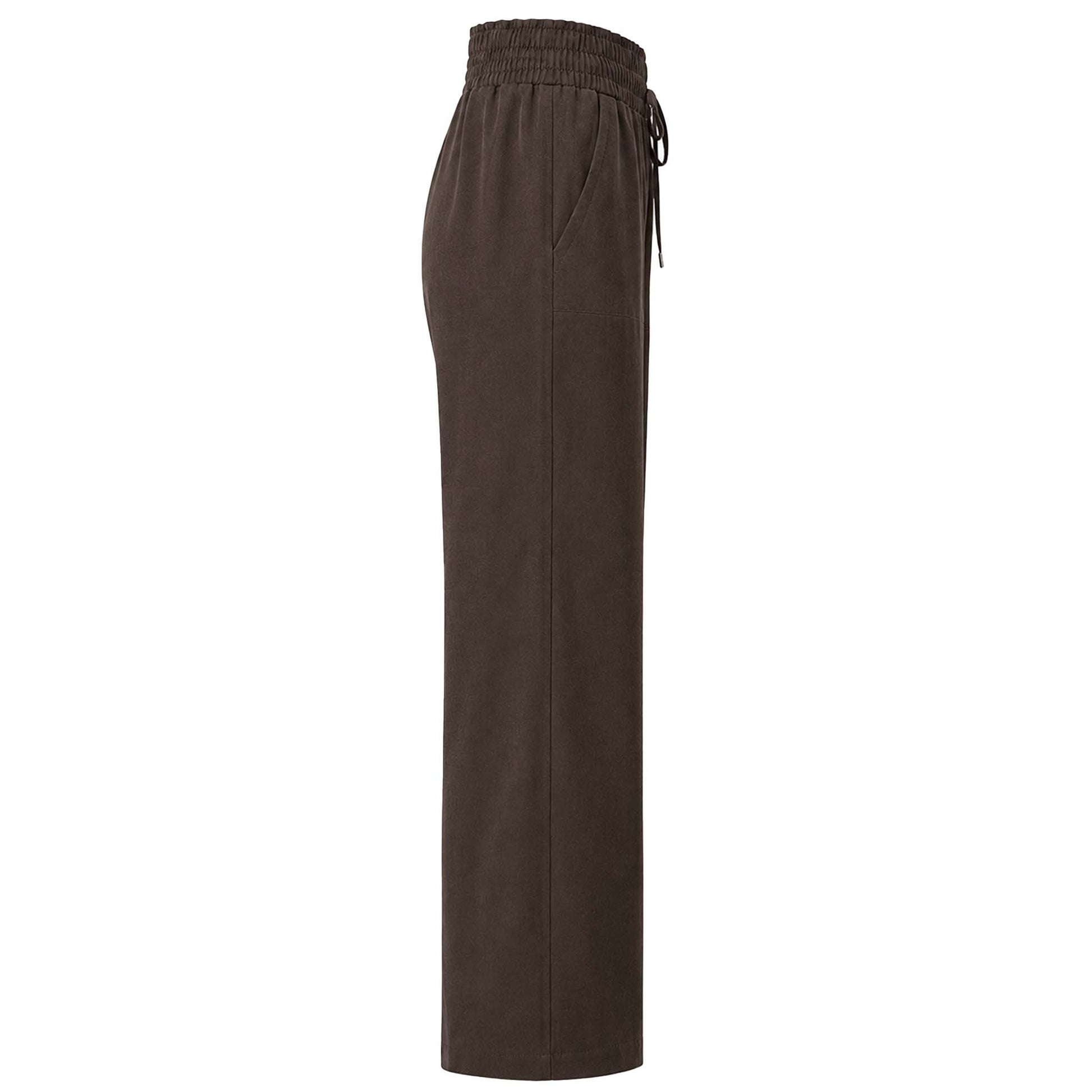 Tall Only-M Broek Wijd Smock Bruin | zijaanzicht | lange dames 