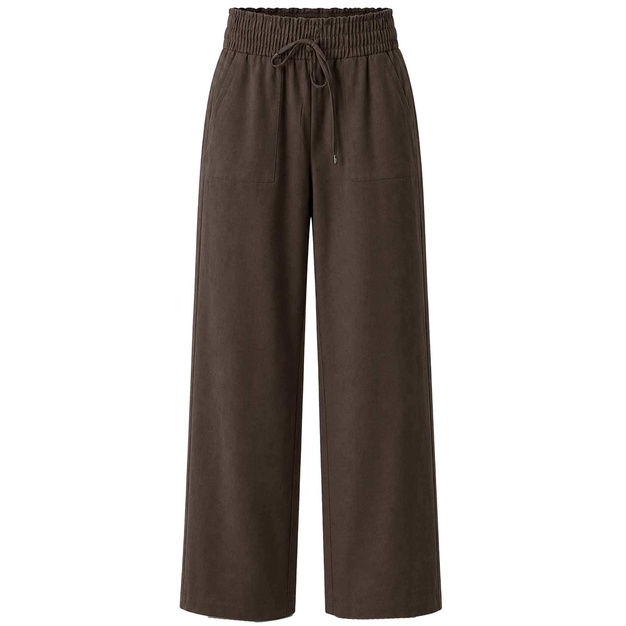 Tall Only-M Broek Wijd Smock Bruin | voorzijde | lange dames 
