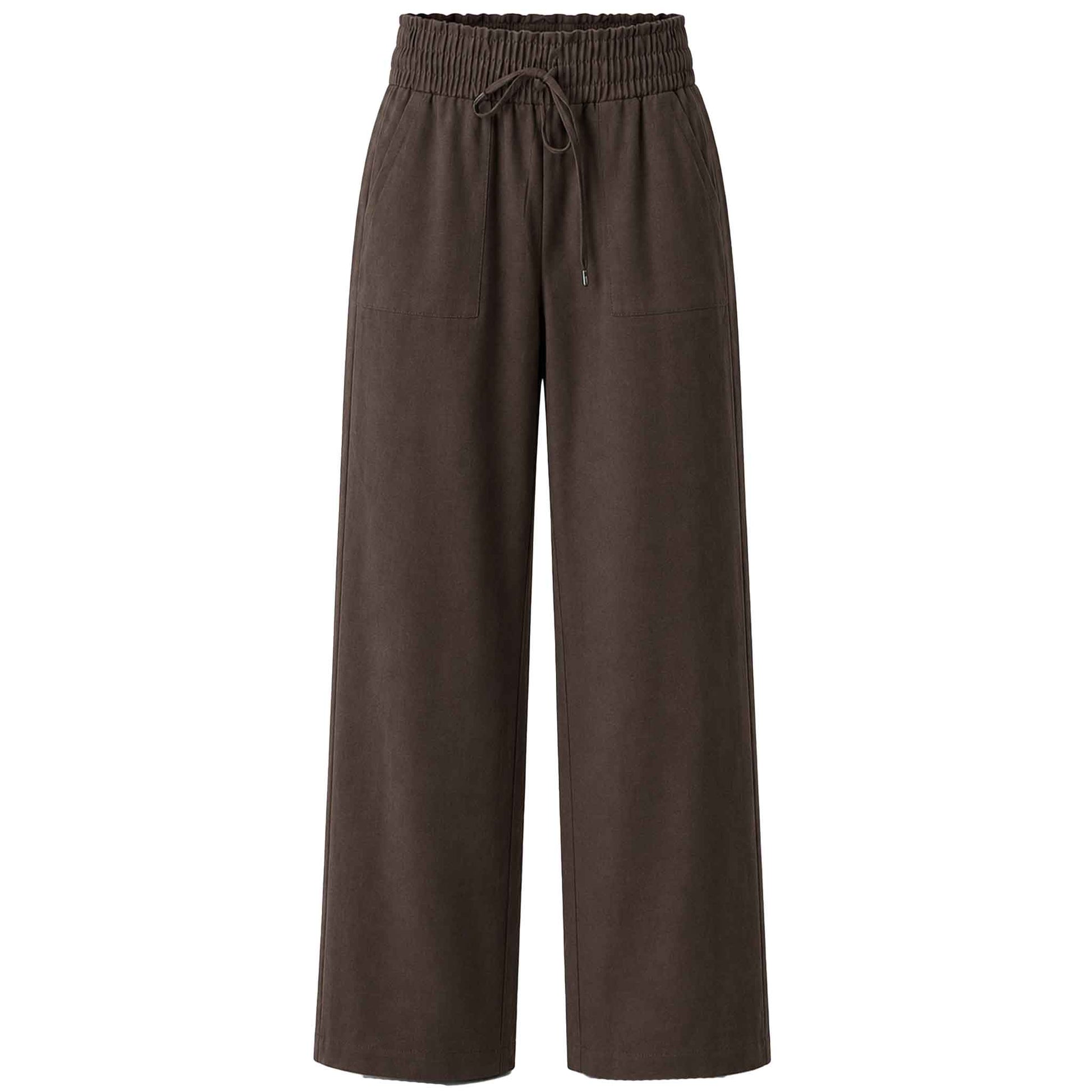 Tall Only-M Broek Wijd Smock Bruin | voorzijde | lange dames 