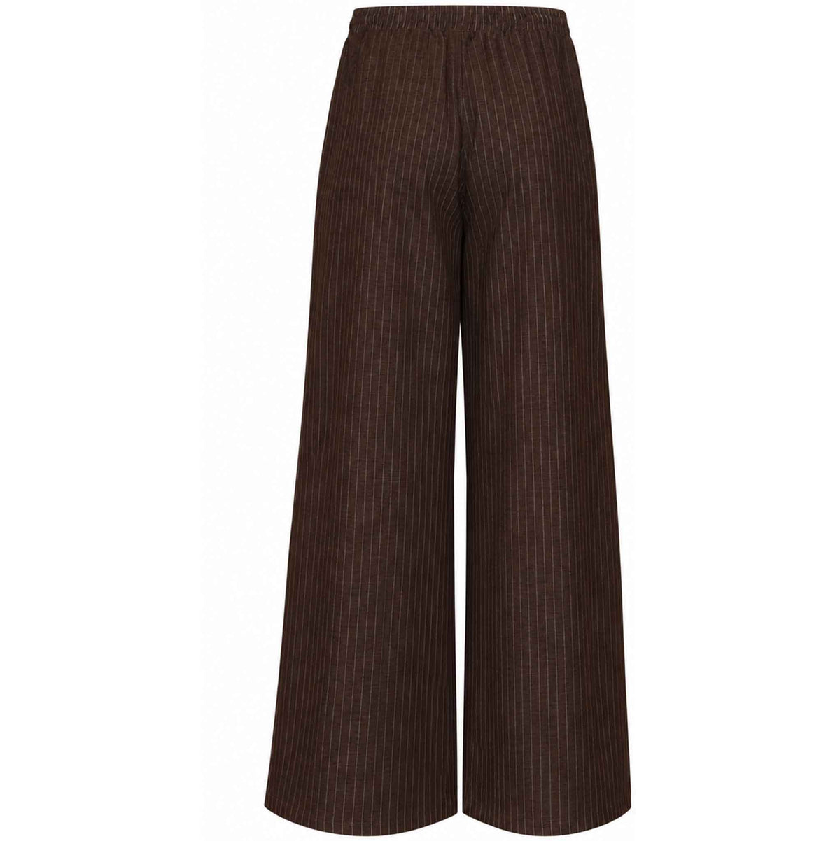 Tall Broek Smashed Lemon Bruin Streep - achterzijde - lange vrouwen kleding