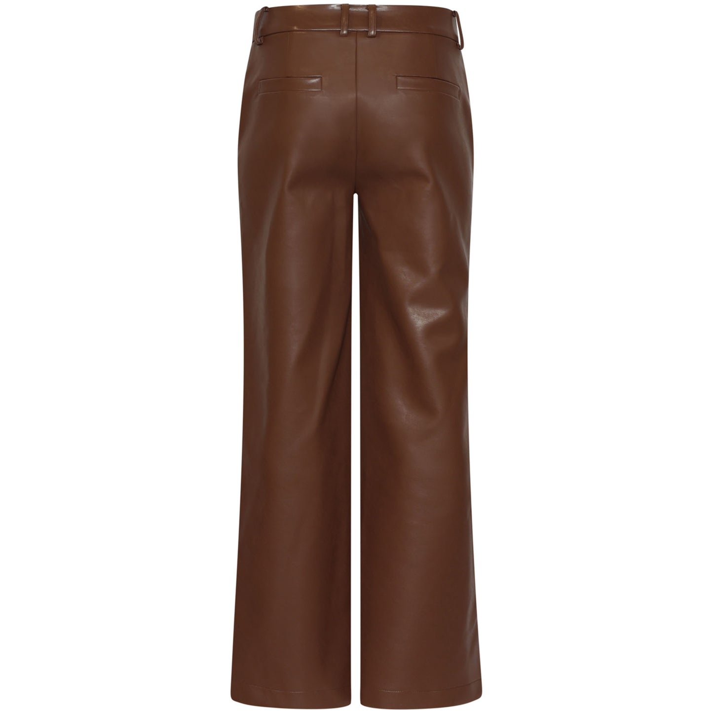Smashed Lemon Broek Vegan Leather Bruin met extra beenlengte – achterzijde – kleding voor lange vrouwen