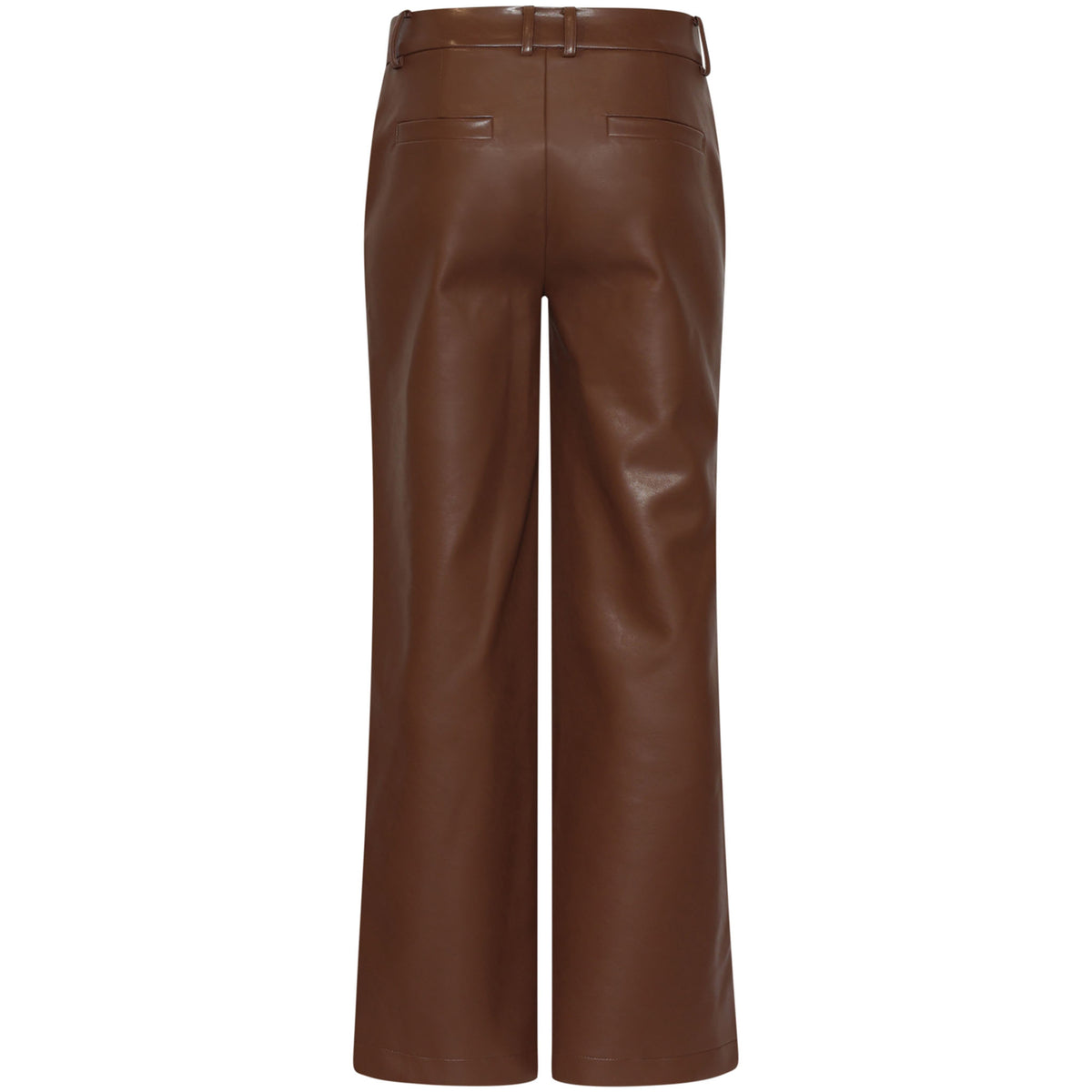 Smashed Lemon Broek Vegan Leather Bruin met extra beenlengte – achterzijde – kleding voor lange vrouwen