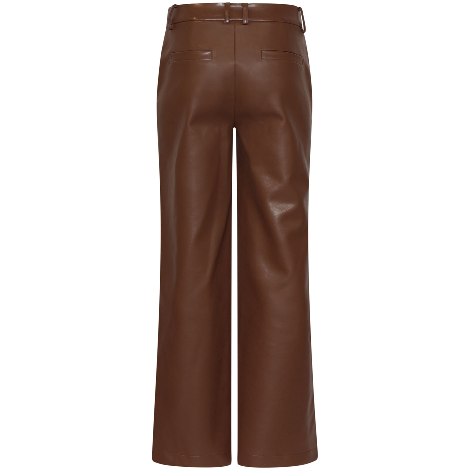 Smashed Lemon Broek Vegan Leather Bruin met extra beenlengte – achterzijde – kleding voor lange vrouwen