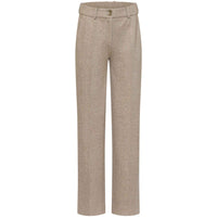 Smashed Lemon Broek Taupe met extra beenlengte – voorzijde – lange dames mode