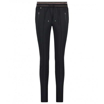 kleding lange vrouwen zip73 broek band heavy zwart