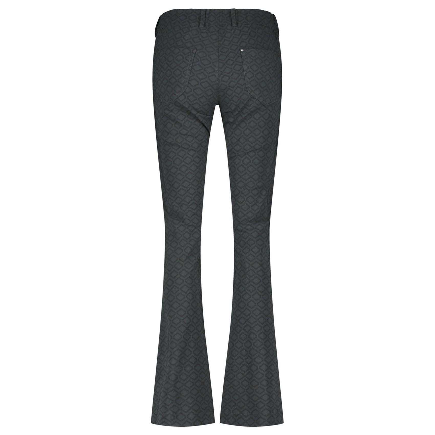 Zip73 Broek Print Groen, tall kleding voor lange dames, achteraanzicht
