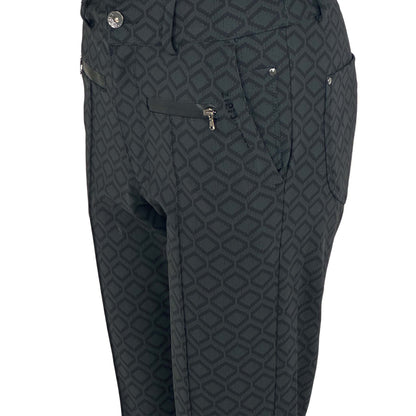 kleding lange vrouwen zip73 broek print groen