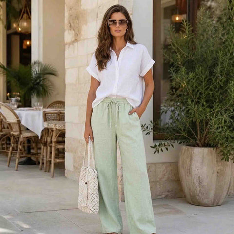 Sequoia Linnen broek Mint | Tall